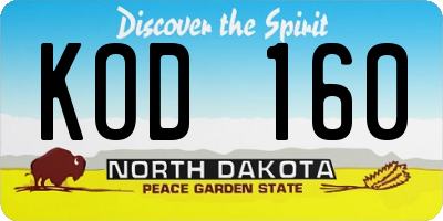 ND license plate KOD160