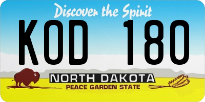 ND license plate KOD180