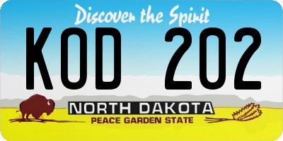 ND license plate KOD202