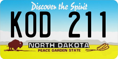 ND license plate KOD211