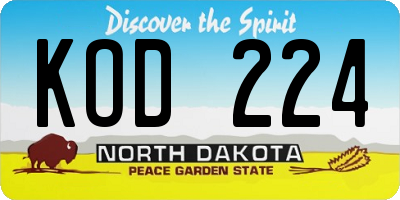 ND license plate KOD224