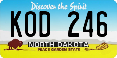 ND license plate KOD246