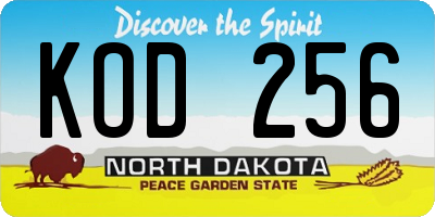 ND license plate KOD256