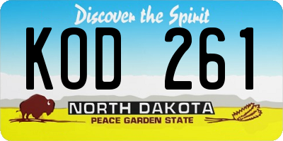 ND license plate KOD261
