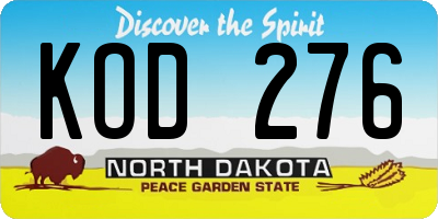 ND license plate KOD276