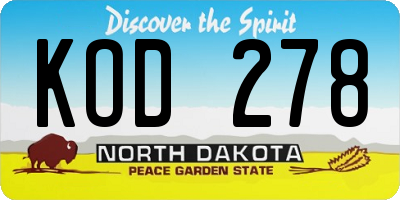 ND license plate KOD278
