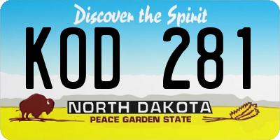 ND license plate KOD281