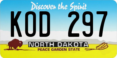 ND license plate KOD297