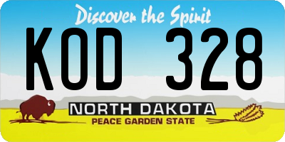 ND license plate KOD328