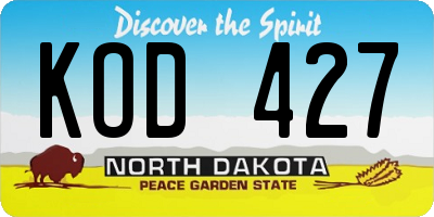 ND license plate KOD427