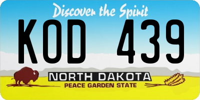 ND license plate KOD439