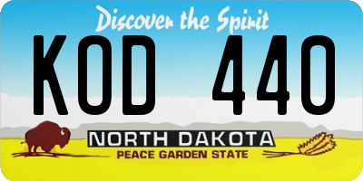 ND license plate KOD440