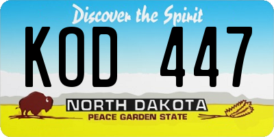 ND license plate KOD447