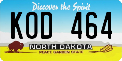 ND license plate KOD464