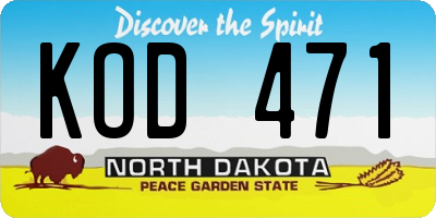 ND license plate KOD471