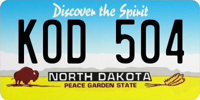 ND license plate KOD504