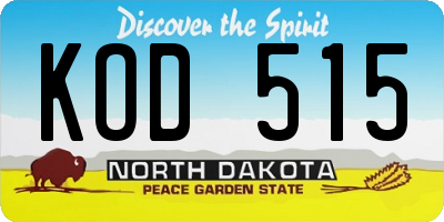 ND license plate KOD515