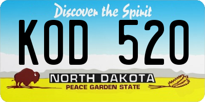 ND license plate KOD520