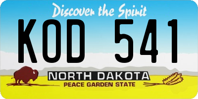 ND license plate KOD541