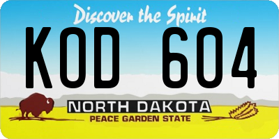 ND license plate KOD604