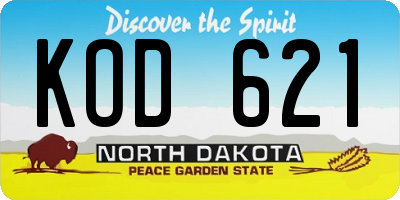 ND license plate KOD621