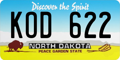 ND license plate KOD622