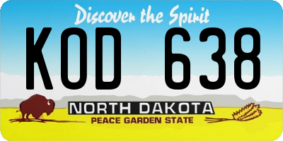ND license plate KOD638