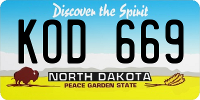ND license plate KOD669