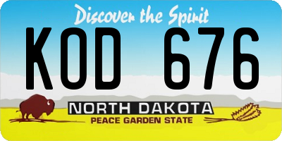 ND license plate KOD676