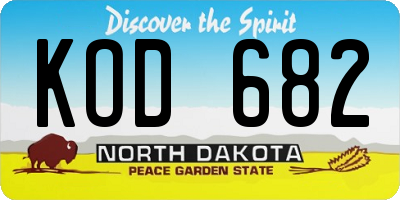 ND license plate KOD682