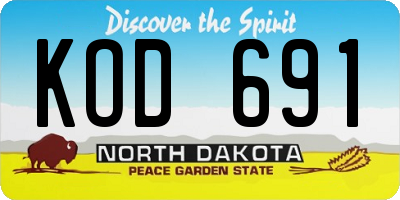 ND license plate KOD691
