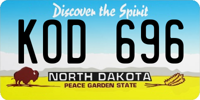 ND license plate KOD696