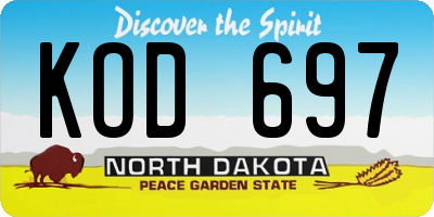 ND license plate KOD697