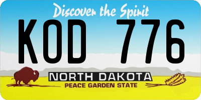 ND license plate KOD776