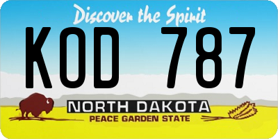 ND license plate KOD787