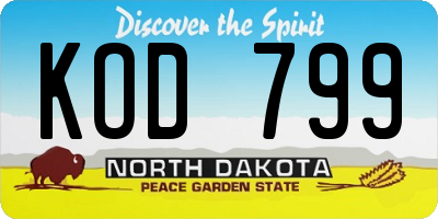 ND license plate KOD799