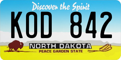 ND license plate KOD842