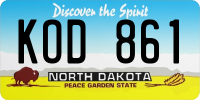 ND license plate KOD861