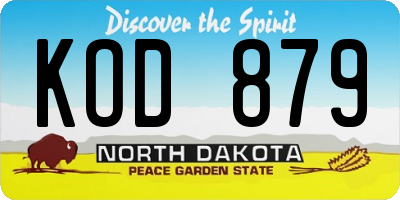 ND license plate KOD879