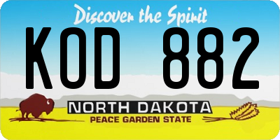 ND license plate KOD882