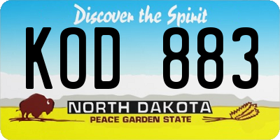ND license plate KOD883