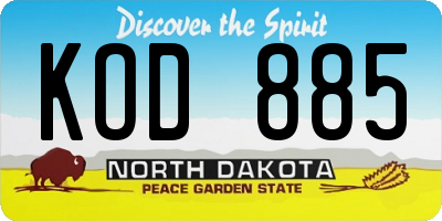 ND license plate KOD885