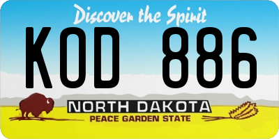 ND license plate KOD886