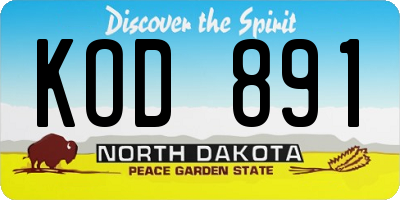 ND license plate KOD891