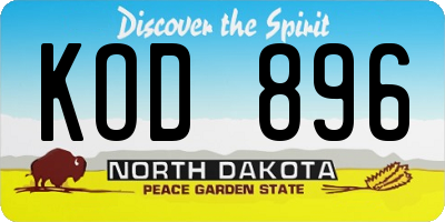 ND license plate KOD896