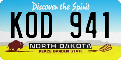 ND license plate KOD941