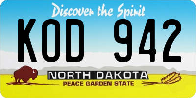 ND license plate KOD942
