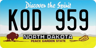 ND license plate KOD959
