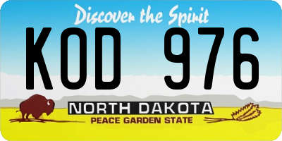 ND license plate KOD976