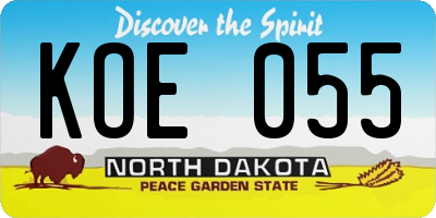 ND license plate KOE055